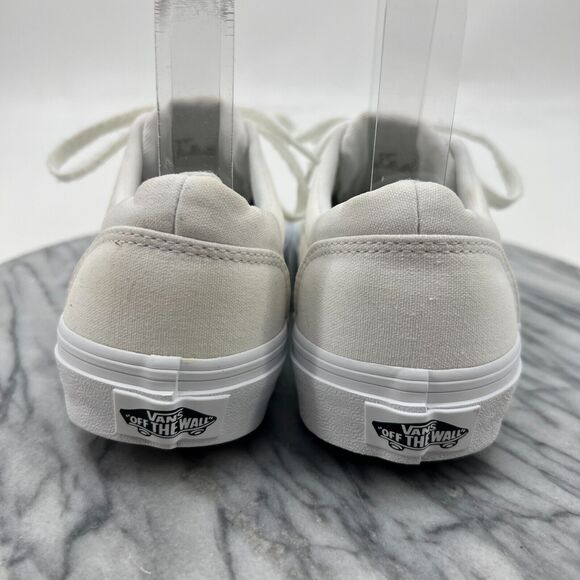 Vans Sneakers Womens 6.5 White Canvas Sneaker Low Top Lace Up Classic Skate Shoe - Picture 9 of 12